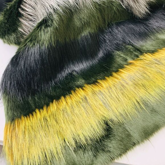 Clover Canyon Midi Skirt Faux Fur Trim Black - Picture 8 of 8